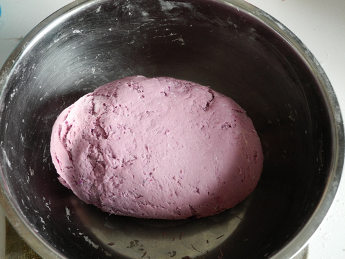 Purple Sweet Potato Green Tea Knife Cut Buns recipe