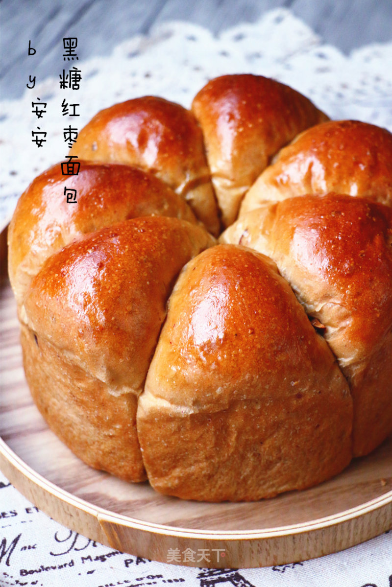#柏翠大赛#brown Sugar Red Date Bread recipe