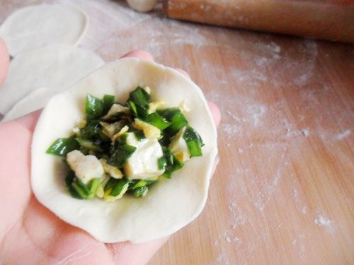 Leek, Tofu and Egg Dumplings recipe