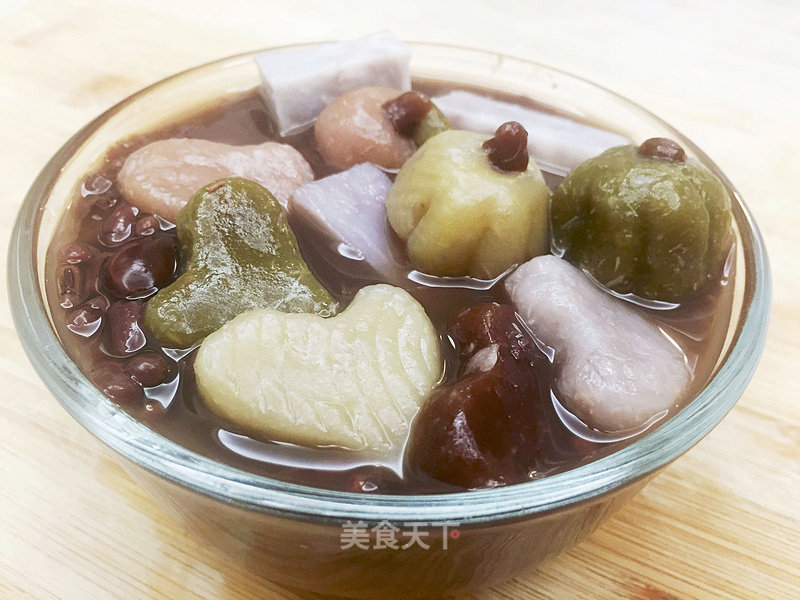 Sweet Red Bean and Taro Ball Soup