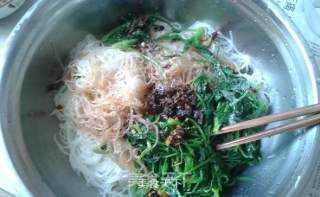 Constipation Recipe---mixed Spinach Vermicelli recipe