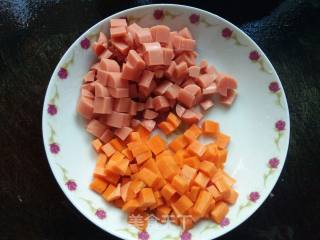 Stir-fried Corn with Ham and Carrots recipe