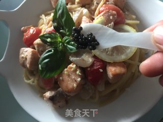 #trust之美# Spaghetti with Salmon and Caviar recipe