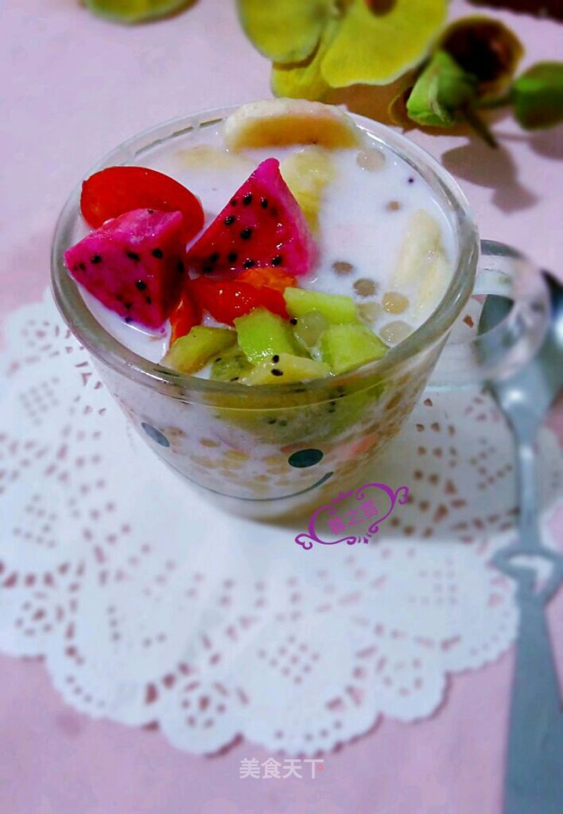 Fruit Milk Sago recipe