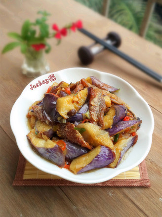 Fried Eggplant with Dace in Black Bean Sauce
