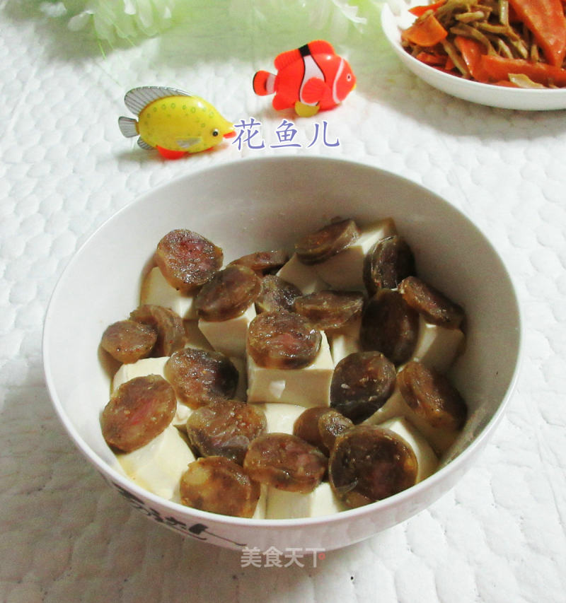 Spicy Sausage Steamed Tofu