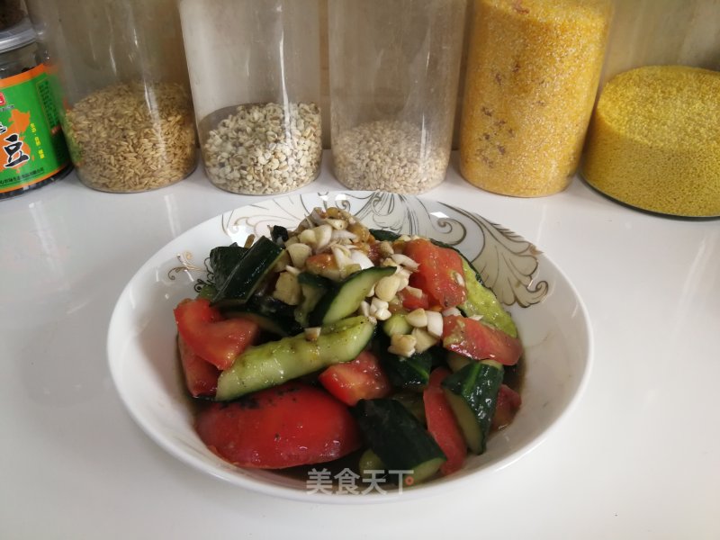 Cucumber and Tomato in Sesame Sauce recipe