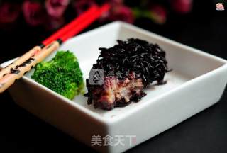 Steamed Spare Ribs with Black Rice recipe