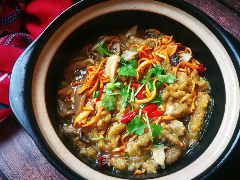 Stewed Pork with Cordyceps Flower and Pleurotus Ostreatus recipe