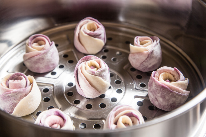 Purple Sweet Potato and Rose Bun recipe