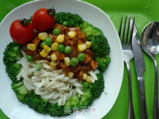 Fried Noodles with Chicken and Onion recipe