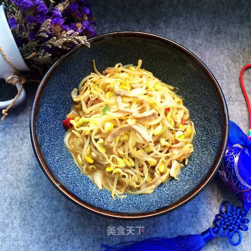Fried Bean Sprouts with Shredded Pork recipe