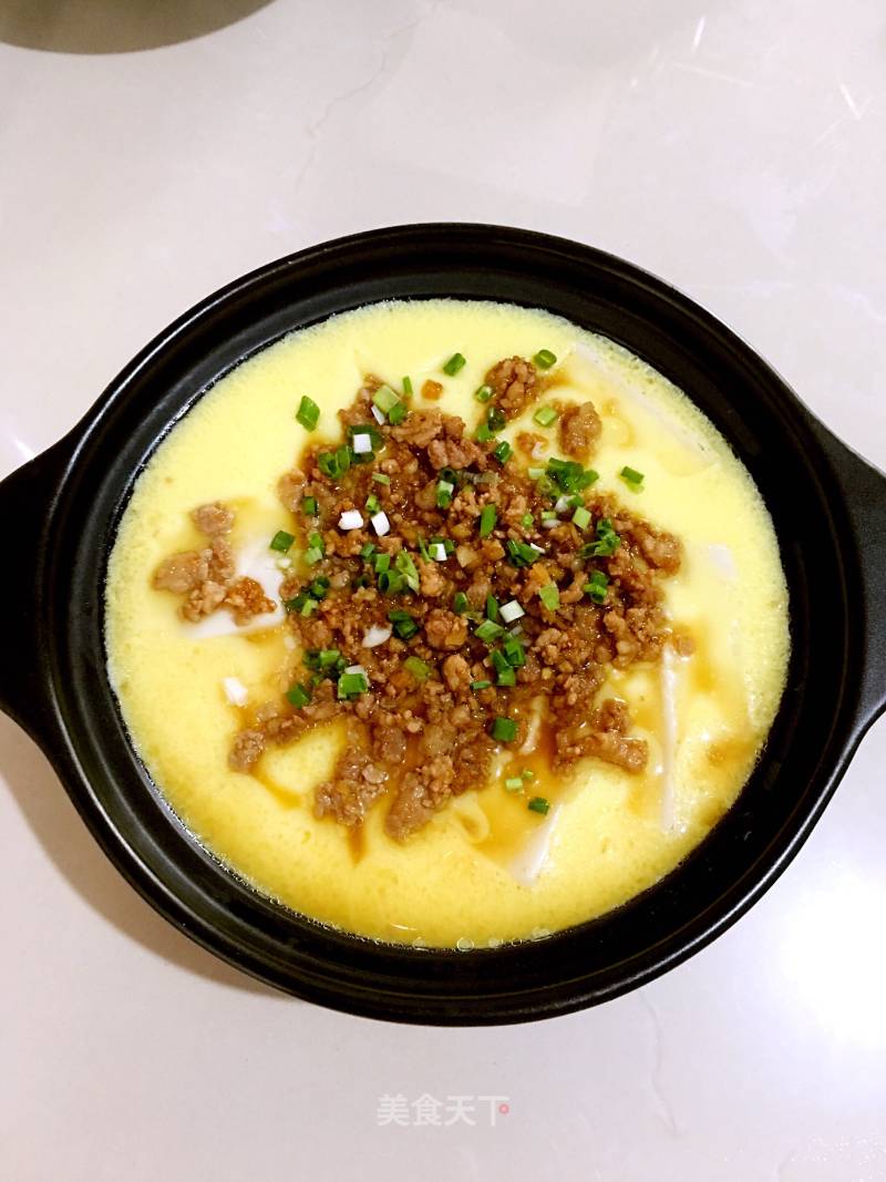 Steamed Tofu with Egg and Minced Meat