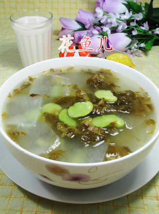 Pickled Vegetables, Broad Beans and Winter Melon Soup