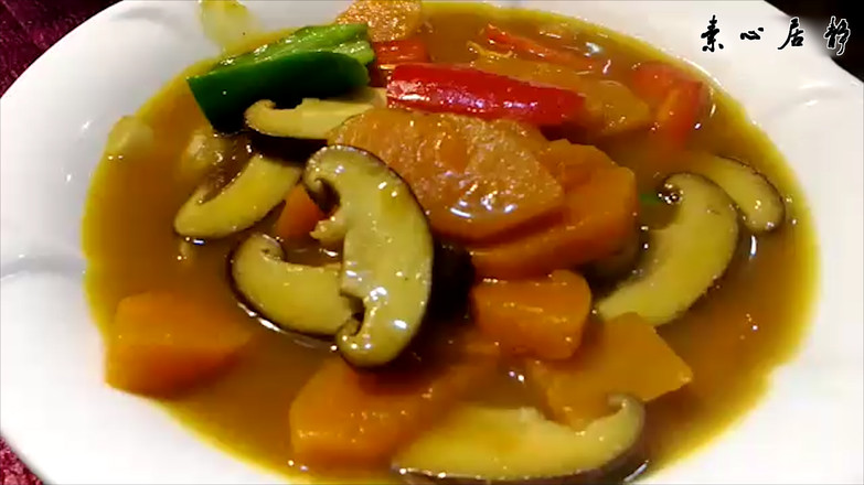 Zhuang Qingshan: Super Fast Hand-cooked Pumpkin with Two Mushrooms in Curry Sauce, Simple and Convenient recipe