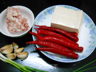 Steamed Tofu with Minced Pepper and Minced Pork recipe