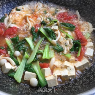 White Mushroom Tofu Soup recipe