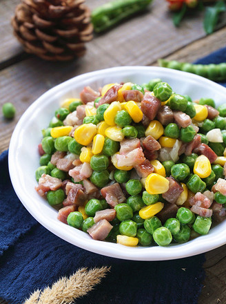 Stir-fried Sweet Beans with Diced Barbecued Pork