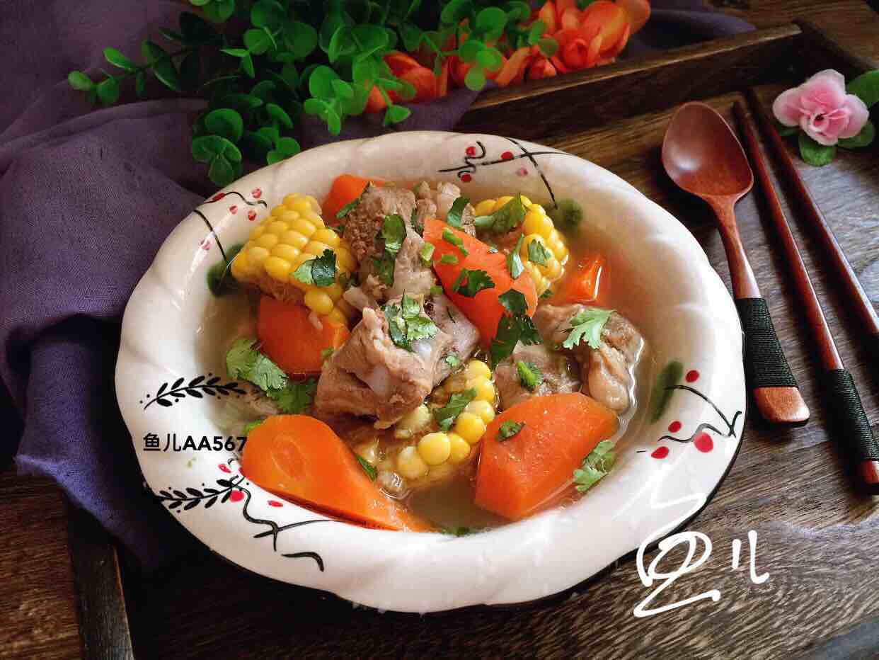 Corn and Carrot Soup with Ribs recipe