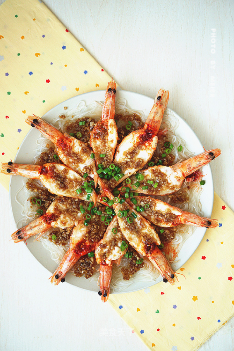 [open Back Shrimp with Garlic Vermicelli] recipe