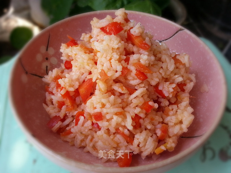 Fried Rice with Red Vegetables recipe