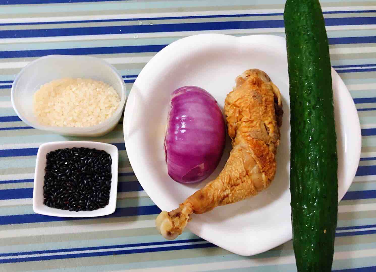Double Rice Porridge with Chicken Legs and Seasonal Vegetables recipe