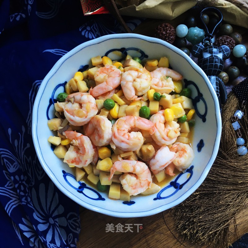 Stir-fried Shrimp with Mushrooms in Oyster Sauce recipe