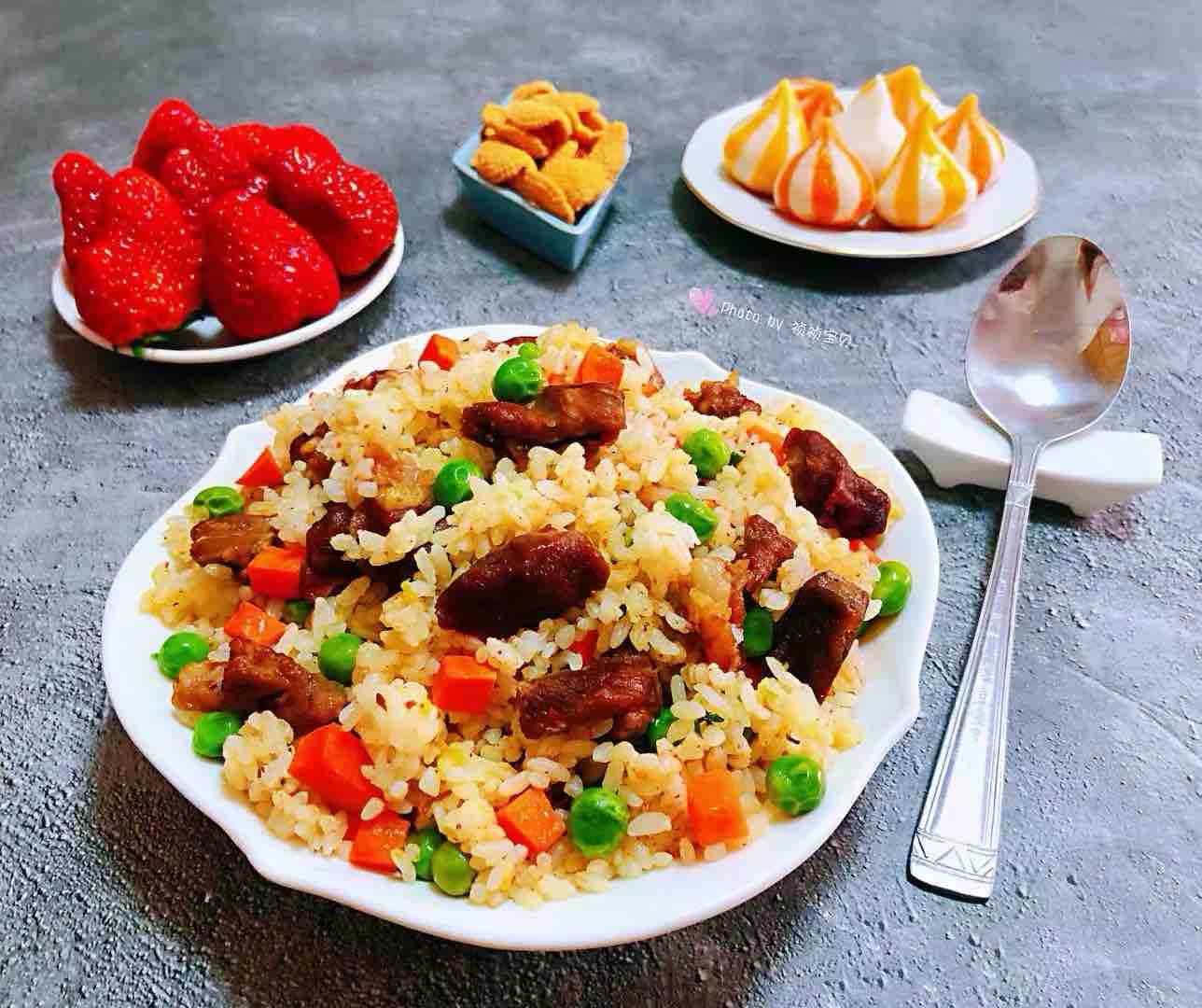 Lamb Skewers Fried Rice recipe