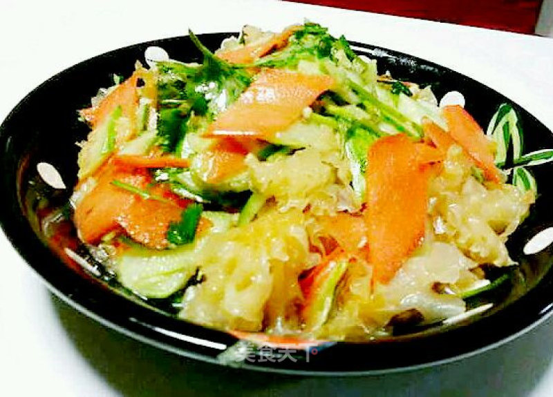 White Fungus Mixed with Cucumber and Carrot recipe