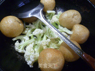 Stir-fried Cauliflower with Garlic Stalk Oil and Gluten recipe