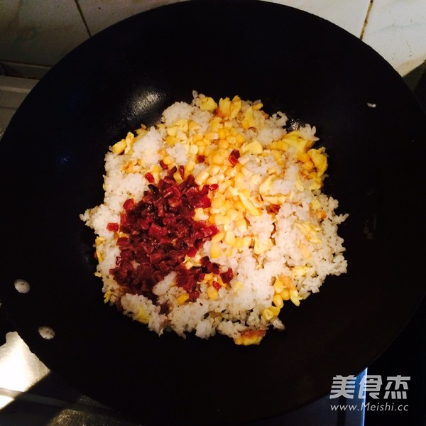 Fried Rice with Pork Floss and Egg recipe