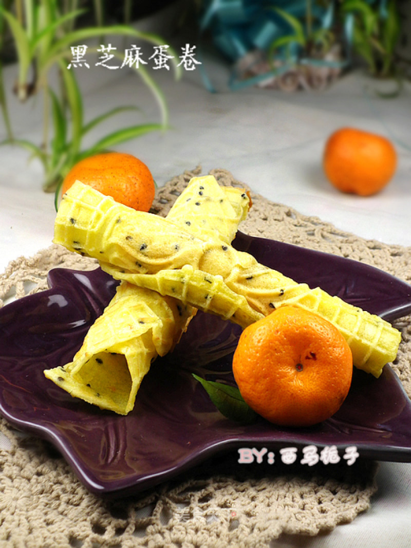 【egg Roll Baking Pan】black Sesame Egg Roll recipe