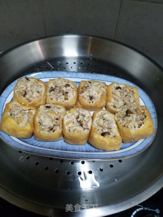 Tofu Stuffed with Mushrooms and Minced Meat recipe