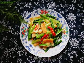 #团圆饭# Stir-fried Fish Tofu with Wheaten Vegetables recipe