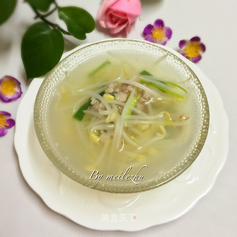 Bean Sprouts and Minced Meat Soup recipe