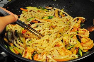 Fried Seafood Udon Noodles with Xo Sauce recipe