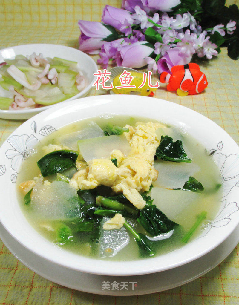 Spinach Egg Boiled Winter Melon recipe