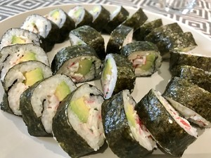 Crab Meat California Sushi Roll/regular Roll Wrapping Method recipe