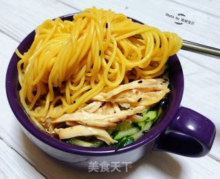 #面条# Chicken and Cucumber Cold Noodles recipe