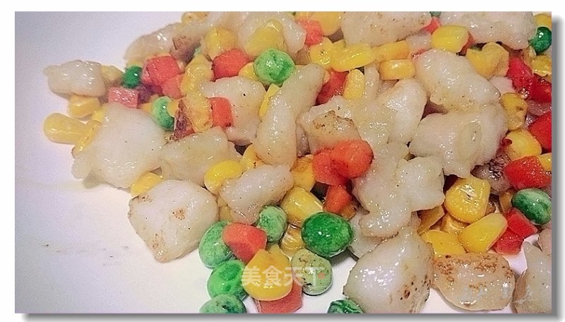 Diced Fish with Colored Vegetables