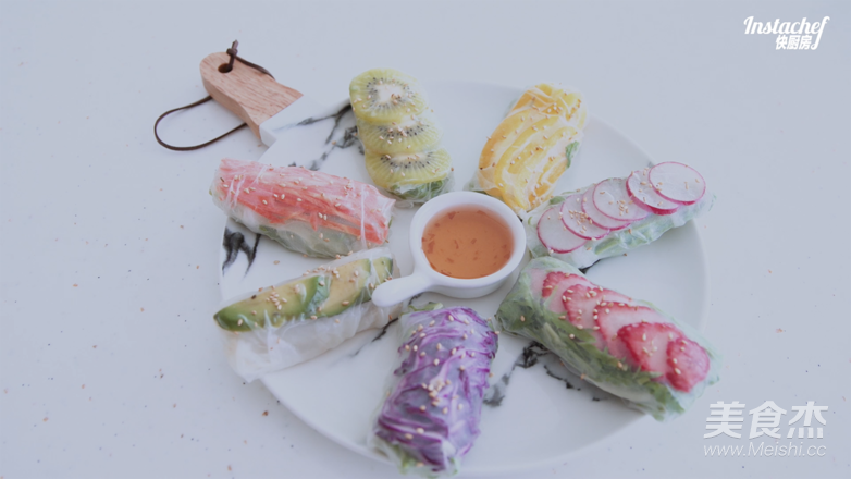 [quick Kitchen] Rainbow Spring Rolls-vietnamese Vegetarian Spring Rolls recipe