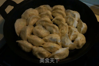 Fried Dumplings with Zucchini Steak and Fork recipe