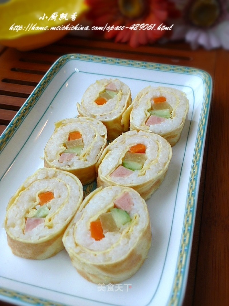 【flower Pattern Sushi】----egg Roll Sushi recipe