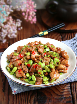 Stir-fried Edamame with Chicken recipe