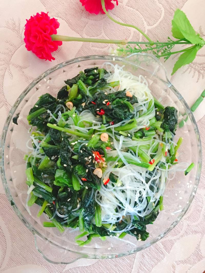 Vermicelli Mixed with Spinach recipe