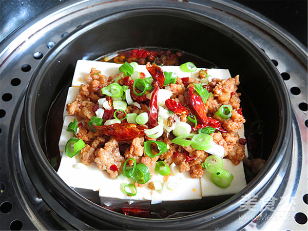 Steamed Tofu with Minced Meat recipe