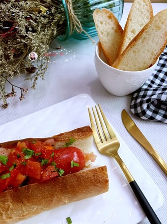 Hot Dog Sandwich with Salsa recipe