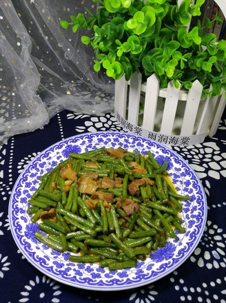 Stir-fried Long Beans with Twice Cooked Pork recipe