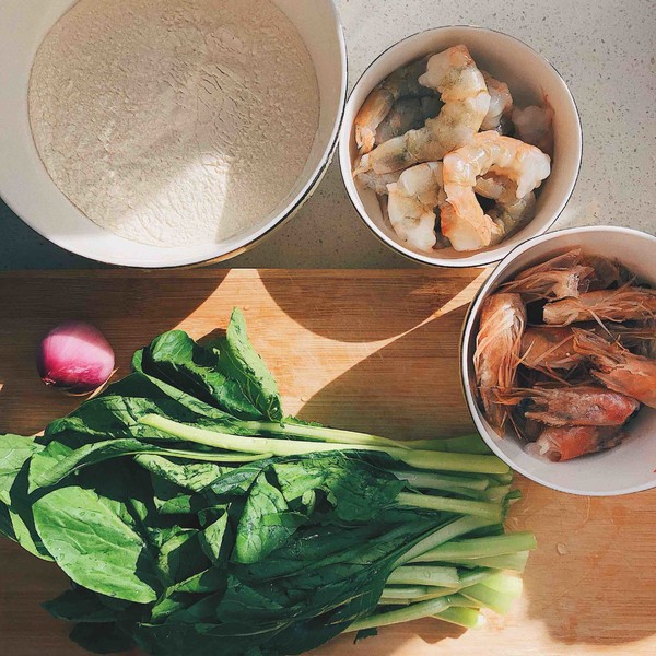 Seasonal Vegetables and Shrimp Kumpling Soup recipe