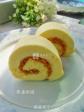 #aca烤明星大赛# Meat Floss Cake Roll recipe